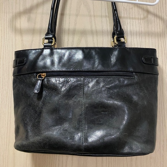 Gianni Bernini Black Leather Shoulder Bag . - Picture 7 of 11